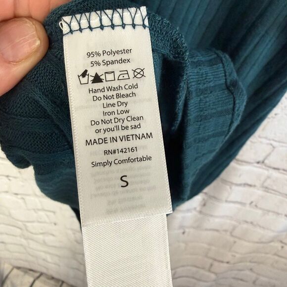 LuLaRoe Tracy Rib Knit Cardigan Teal Size Small NWT - Picture 7 of 7